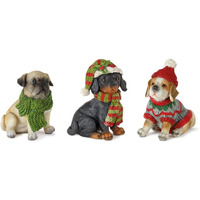 Melrose Modern Home Decorative Winter Dog (Set of 12) 3.5  H Resin