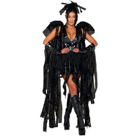 Roma Costume Women's 4pc Angel of Darkness, Black, Medium