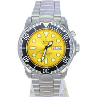 RATIO FreeDiver Helium-Safe Dive Watch Sapphire Crystal Automatic Diver Watch 1000M Water Resistant Diving Watch for Men (Yellow)