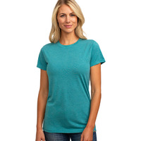 Cariloha Women's Bamboo-Viscose Crew Tee - Plain, Soft Moisture Wicking T-Shirt - X-Small - Tropical Teal Heather