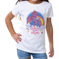 Del Sol Color Changing Toddler Girls Crew Tee - Believe, White, Size 2T