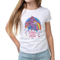 Del Sol Color Changing Youth Girls Crew Tee - Believe, White, Size YM