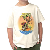 Del Sol Color Changing Toddler Boys Crew Tee - Pirate Trio, Natural, Size 4T