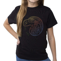 Del Sol Color Changing Youth Girls Crew Tee - Chameleon, Black, Size YL