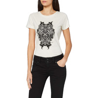 Del Sol Color Changing Women's Boyfriend Tee, Ornate Owl, Size S