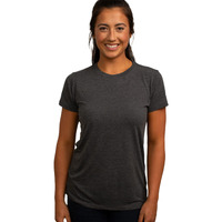 Cariloha Women's Bamboo-Viscose Crew Tee - Plain, Soft Moisture Wicking T-Shirt - X-Small - Charcoal Heather