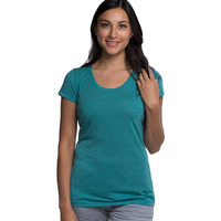 Cariloha Bamboo-Viscose Scoop Tee - Moisture Wicking Scoop-Neck Tee for Women - X-Large - Tropical Teal