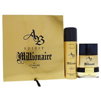 Lomani AB Spirit Millionaire by Lomani for Men - 2 Pc Gift Set 3.4oz EDP Spray,3.4oz Body Lotion