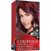 REVLON Colorsilk Beautiful Color for Unisex 34 Burgundy, DEEP BURGUNDY-34, 1 Count