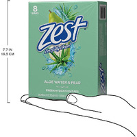 Zest Fresh AloeSoap Family Size 8 Pack - Net weight 32 OZ (8 bars)