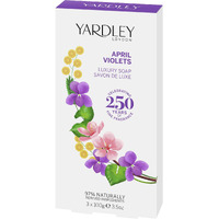 Yardley of London April Violets 3 x 3.5 oz Luxury Soap