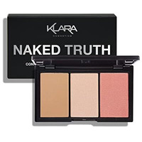 Klara Cosmetics Contour Bronze Blush and Highlight Palette - Makeup Palette with Matte and Shimmer - Face Makeup Palette - Naked Truth - 0.35 oz