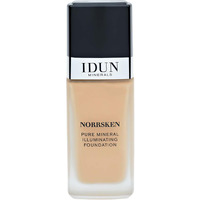 IDUN Minerals Liquid Norrsken Foundation - Silky Smooth Coverage - Luminous, Dewy Finish for Dry and Dull Skin - Water Resistant and Vegan Makeup - 209 Svea - Warm Medium - 1.01 oz