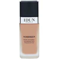 IDUN Minerals Liquid Norrsken Foundation - Silky Smooth Coverage - Luminous, Dewy Finish for Dry and Dull Skin - Water Resistant and Vegan Makeup - 220 Runa - Neutral Olive Beige - 1.01 oz