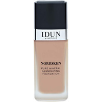 IDUN Minerals Liquid Norrsken Foundation - Silky Smooth Coverage - Luminous, Dewy Finish for Dry and Dull Skin - Water Resistant and Vegan Makeup - 219 Sigrid - Warm Olive Beige - 1.01 oz