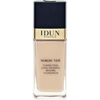 IDUN Minerals Nordic Veil Foundation - Full and Poreless Coverage, Long Lasting, Soft Matte Finish - Purified and Safe for Sensitive Skin - 314 Ylva - Medium Dark Neutral - 0.88 oz