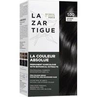 Lazartigue La Couleur Absolue 1.00 Intense Black - Permanent Haircolour with Botanical Extracts - Nourishing Color and Shine - Free From Ammonia, PPD, Resorcinol, Mineral Oils and Silicone - Vegan