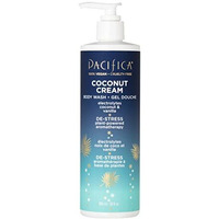 Pacifica Coconut Cream Body Wash w/Pump, Bath & Shower Gel, Aloe, Hyaluronic Acid, Green Tea, Chamomile, Vanilla, Moisturizing, Hydrating, Cleansing Vegan & Cruelty-Free Dermatologist