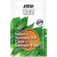 Nykaa Naturals Skin Secrets Bubble Sheet Mask, Neem and Turmeric, 0.67 oz - Sheet Face Mask for Blemish-Free Skin - Hydrating Facial Sheet Masks