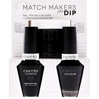 Cuccio Colour Matchmakers Plus Nail Dip - Matching Mani-Pedi With Flawless Coordination - A Color Lacquer And Color Veneer Gel Polish In The Same Color - 2 AM In Hollywood - Large - 3 Pc Kit