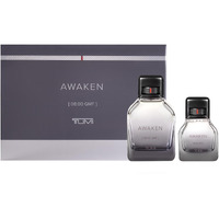 TUMI AWAKEN 0800 GMT Gift Set - Refreshing Cologne for Men with Woody Fragrance Notes - 3.4 oz & 1.0 oz Eau de Parfum