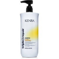 Kenra Triple Repair Shampoo | Targets & Repairs Weak or Broken Bonds | Split Ends | Damaged Hair | Bond Builder | Sulfate-Free | 33.8 fl. oz.