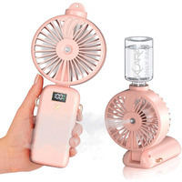 Klara Cosmetics Only Fan - Portable Mini Fan with Misting Function - Watermelon Setting Spray - USB Rechargeable Personal Fan - Compact Design - 1 pc