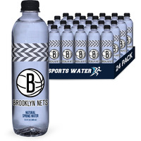 PULSE Brooklyn Nets Natural Spring Water - Natural Sports Water Bottle Pack - Filtered Water Bottles - Recyclable and BPA-Free - 24 Pack