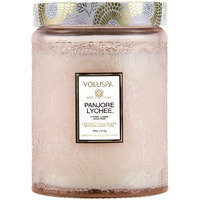 Voluspa Panjore Lychee, Large Candle Jar, 18 oz, 100 Hour Burn Time, All Natural Wicks and Coconut Wax for Clean Burning, Vegan, Poured in the USA