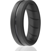 Silicone Wedding BR Middle Line Ring - Basic-Grey by ROQ for Men - 10 mm Ring