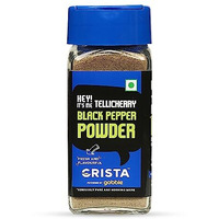 CRISTA Tellicherry Black Pepper Powder | Sun-dried | Zero added Colours, Fillers, Additives & Preservatives | High Volatile Oil Content | Natural | 50 gms