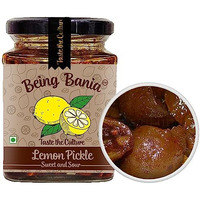 Being Bania Sweet Lemon Pickle - 100% Natural with added Hing flavor | 280g of Khatta Meetha Nimbu Achar | No Preservatives, No Additive | Handmade Gourmet Pickles