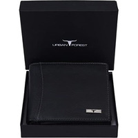 URBAN FOREST Oliver Black Leather Wallet for Men, 6 Card Slot