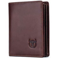 Contacts Men's Genuine Leather Wallet | RFID Blocking Wallet for Men| 14 Card Slots, 1 ID Window | Large Capacity Can Hold 50 Currency Notes (Brown)