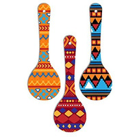 Artvibes African Pattern Wooden Wall Hanger for Home | Office | Living Room | Gift | Modern Decoration Items | Kitchen Wall Decor | Home Decor Hanging Items (WH_5002N), Set of 3