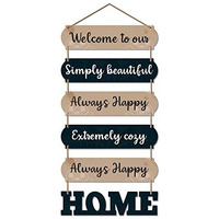 Artvibes Home Quote Decorative Wall Art MDF Wooden Wall Hanger for Living Room | Bedroom | Gifts | Home Decoration | Modern Decor Items | Artworks Wall Hangings Ornaments (WH_6609N), Set of 6