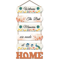 Artvibes Home Quote Decorative Wall Art MDF Wooden Hanger for Living Room | Bedroom | Gifts | Wood Hangers Decoration | Modern Decor Items | Artworks Hangings (WH_6610N), Set of 6