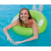 Mamadev:- Adult Swimming Ring Inflatable Pool Float Tube Circle Water Toys Air Mattress Pool Swim Tube with 2 Handles(Size - 30''inch)(Multi Color)(8+ Years up)(1 PIS)