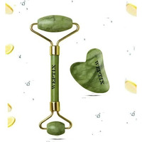 WEPTIX Facial Massager Jade Roller & Gua Sha Tool 100% Natural Himalayan Stone for Face Neck Healing Skin Wrinkles & Face Eye Neck Foot Manual Massage For Women