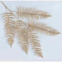 HOLLIO Artificial Flowers Artificial Flowers for Home Decor Golden Leaf Fake Flowers Sticks Bunch Decorative Items for Home Decoration, Living Room Decoration Plants (Without Vase Pot)