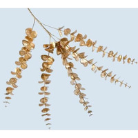 HOLLIO Artificial Flowers Artificial Flowers for Home Decor Golden Leaf Fake Flowers Sticks Bunch Decorative Items for Home Decoration, Living Room Decoration Plants (Without Vase Pot)