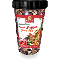 Nutriefoods Nutritious Mind Booster Roasted Snack Trail Mix | Blend of Dried Fruits & Nuts | In Reusable Plastic Glass (With Dried Cranberries)