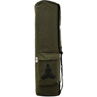 WishKraft Yoga Mat Canvas Carry Bag, Full Easy Access Zip Cover, Multi Functional Storage Pockets & Adjustable Shoulder Strap (Olive Green)