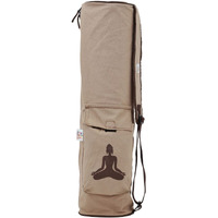 WishKraft Yoga Mat Bag [Camel Brown Carry Bag] Full Easy Access Zip Cover, Multi Functional Storage Pockets & Adjustable Shoulder Strap