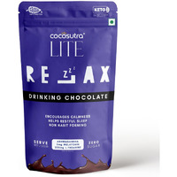 COCOSUTRA RELAX - Sugar Free Drinking Chocolate Mix | Melatonin Support for Restful Sleep | Added Ashwagandha| Non Habit Forming | Ages 14 & Up | Vegan | Keto Friendly | 200 g