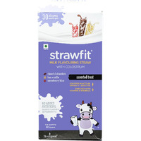 Strawfit Assorted Pack Flavoring Straws with Colostrum for Immunity | Yummy and Nutritious and Healthy Choice | New Way of Drinking Milk | India's 1st Milk Flavored Straw - (Total - 30 Straws)