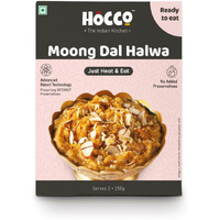 HOCCO Moong Dal Halwa Ready To Eat | Just Heat & Eat | Soft & Delicious Halwa Open & Eat | Pure Veg Sweets (Moong Dal Halwa 250gm, Pack of 1)