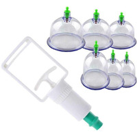 DRODRM 6 Pcs Hijama Acupuncture Massage Cans Cups Vacuum Cupping Kit Pull Out Vacuum Apparatus Therapy Relax Manual Massager Body Suction Pumps Bank Tank Set for Pain Relief, Multi color