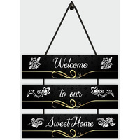 CVANU Beautiful Welcome Home Wooden Wall Hanging Sign Board A D?cor Item to Increse The Charm of Your Space/Size(10.5inchx10.5inch)/Multicolor/cv3