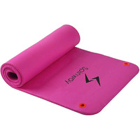 Spinway Gym Mat All-Purpose 10mm Thick High Density Anti-Tear Exercise Mat with Carrying Strap-Pink 10 mm